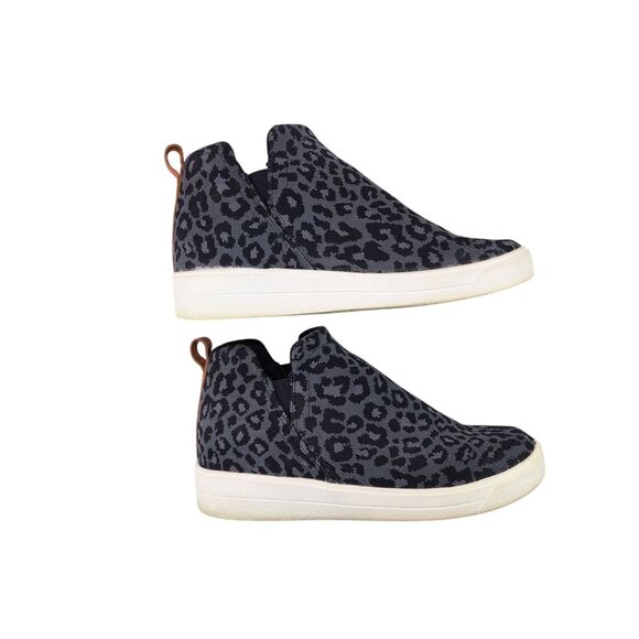 Ryka Vera Slip-On Leopard Print Ankle Sneakers Women Size 9.5 Black Knit Leather - Picture 3 of 12